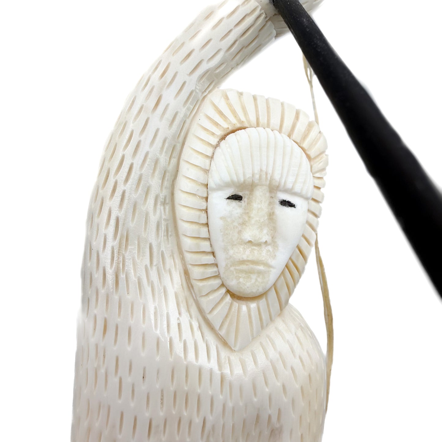 Miller Kingeekuk Ivory Whale Hunter Totem