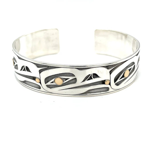 Grant Pauls Bracelet Silver & Gold 5/8" 5-Ravens