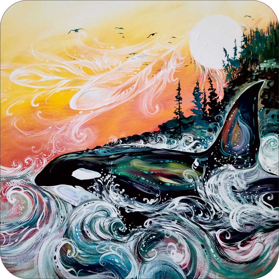Killer Whale Sunset Coasters