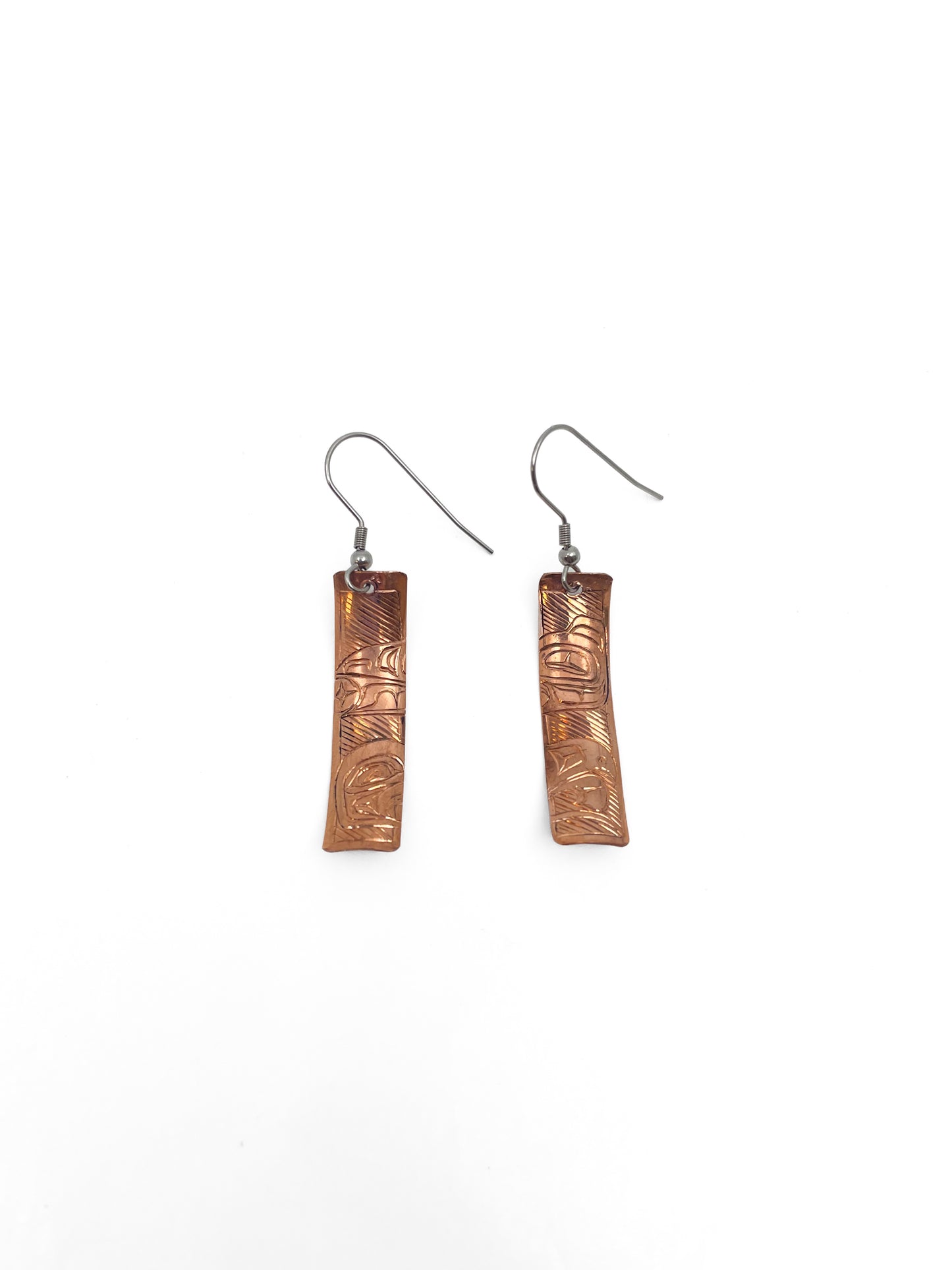 Ken Lea Earrings Copper Bar - Lovebirds