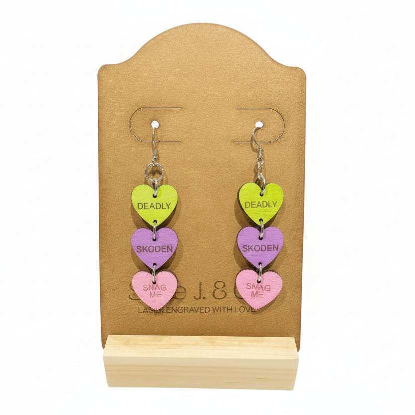 Auntie Conversation Heart Earrings