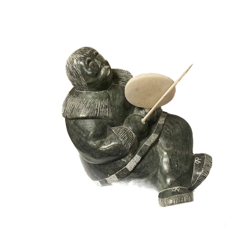 Thomas Ekak Sculpture Soapstone Drummer - Vintage