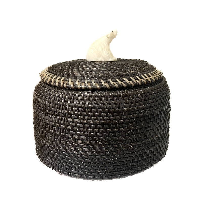 Marilyn Hank Baleen Basket with Polar Bear