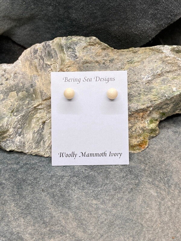 Mammoth Ivory Stud Earrings (6mm)