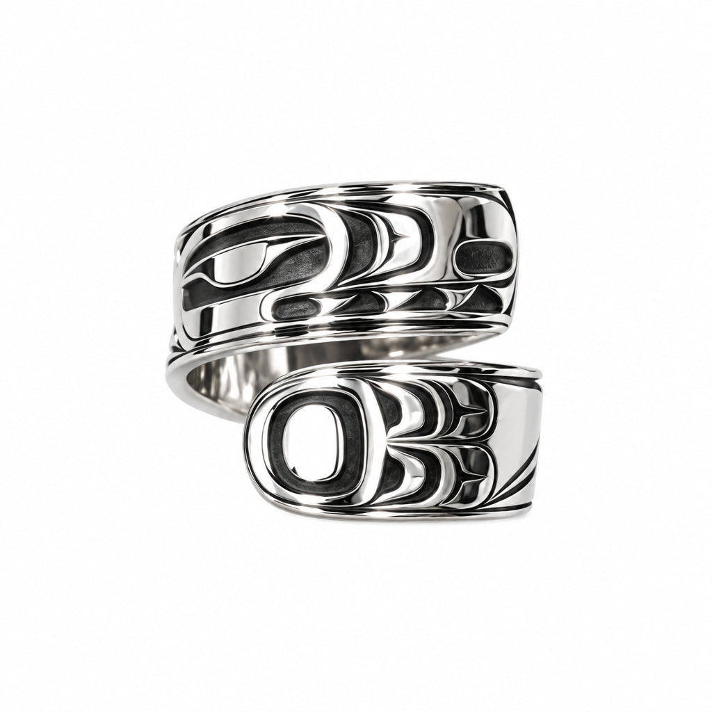 Terrence Campbell Wrap Ring Silver - Killer Whale