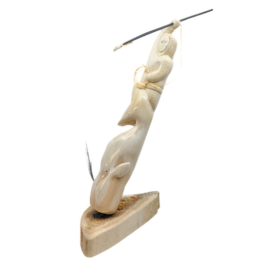Miller Kingeekuk Ivory Whale Hunter Totem