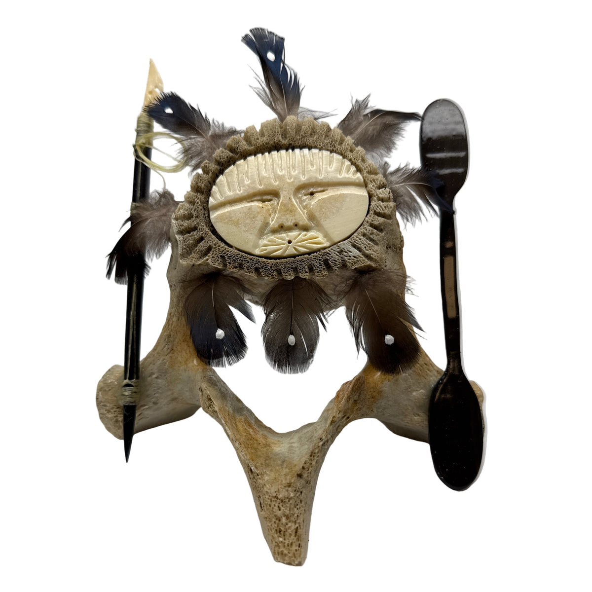 Wayne Komakhuk Large Yup'ik Spirit Mask - Seal Hunter