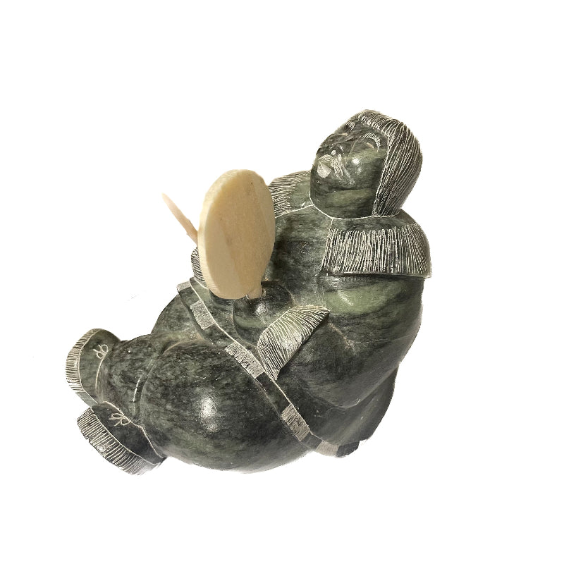 Thomas Ekak Sculpture Soapstone Drummer - Vintage