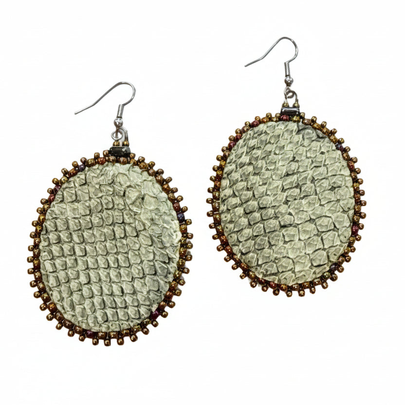 Mastodon Ivory Beaded Earrings