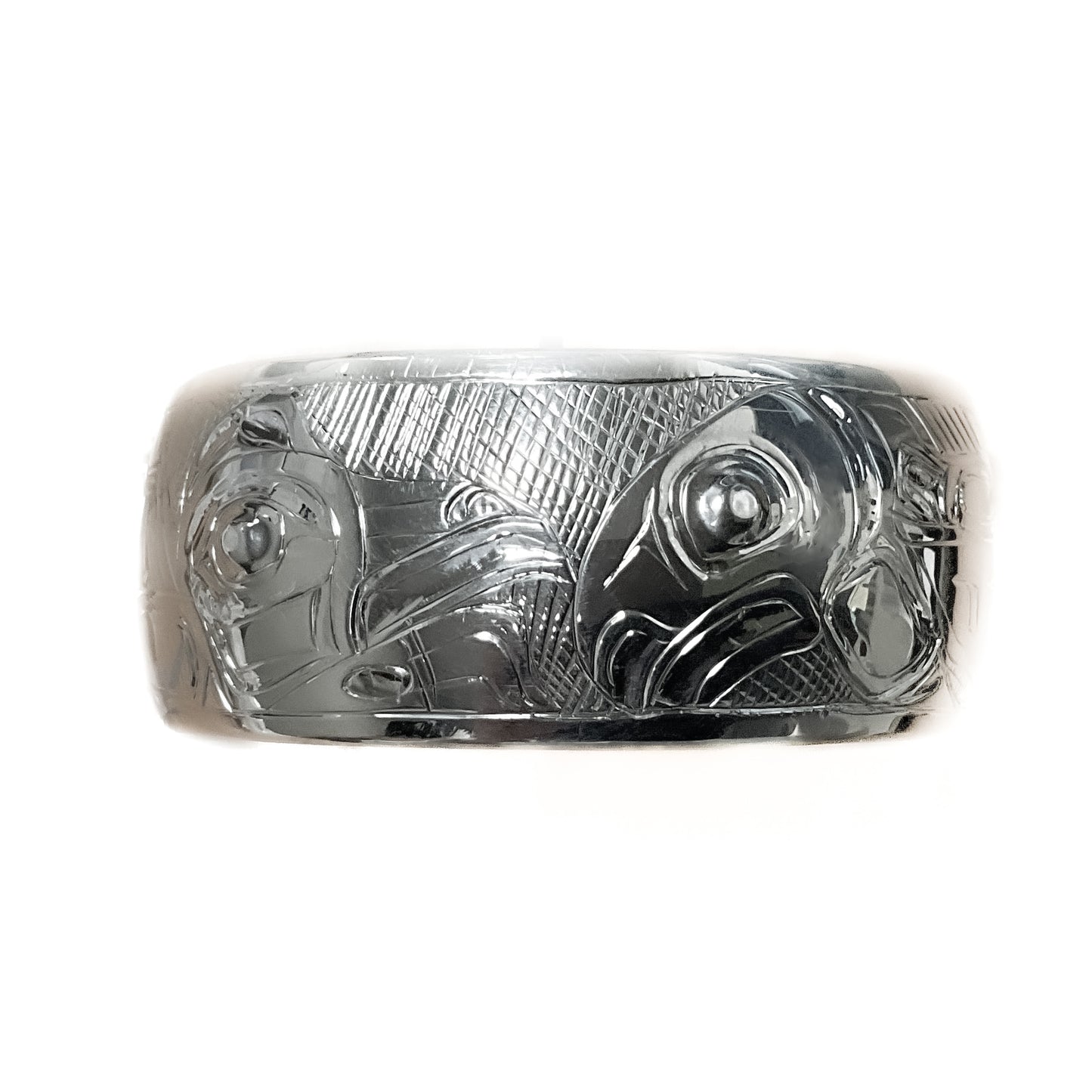 Gene Chilton Bracelet Silver 1" - Raven Salmon