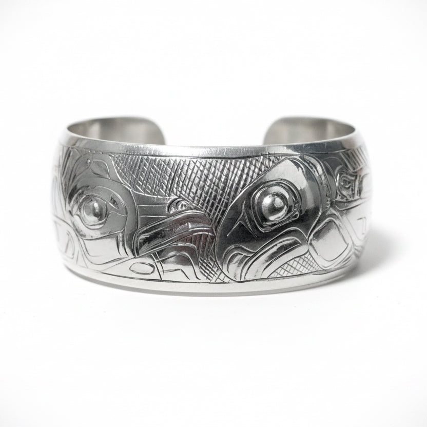 Gene Chilton Bracelet Silver 1" - Raven Salmon
