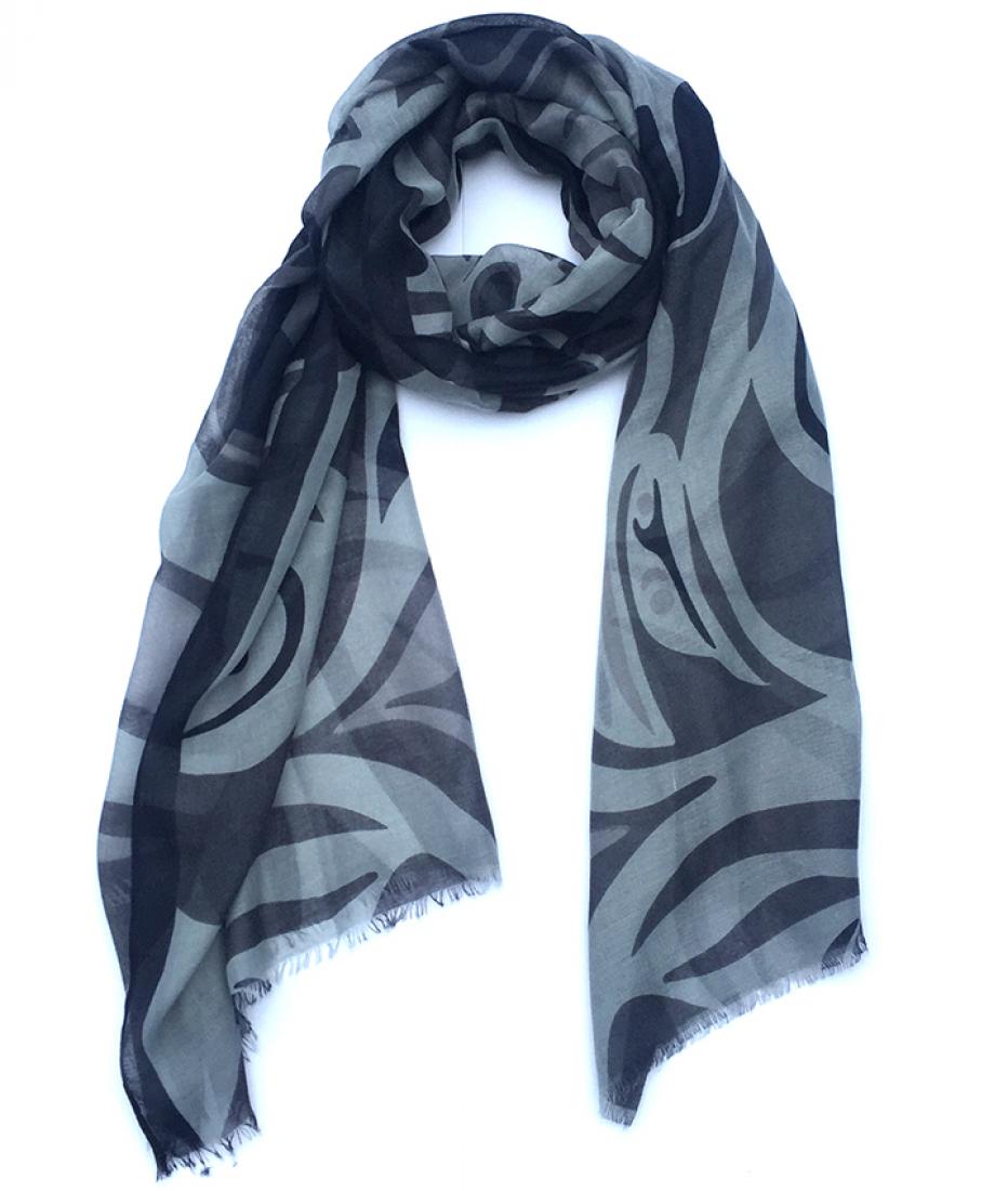 Raven Poly Woven Shawl (Charcoal)