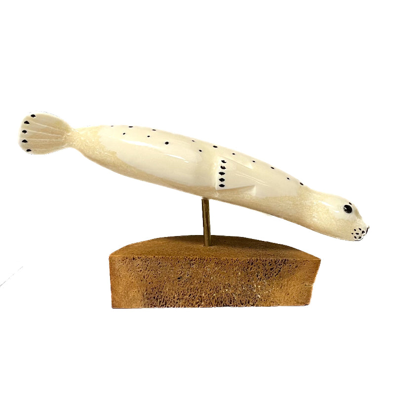 Robert McCoy-Apangalook Figurine Ivory Seal with Baleen
