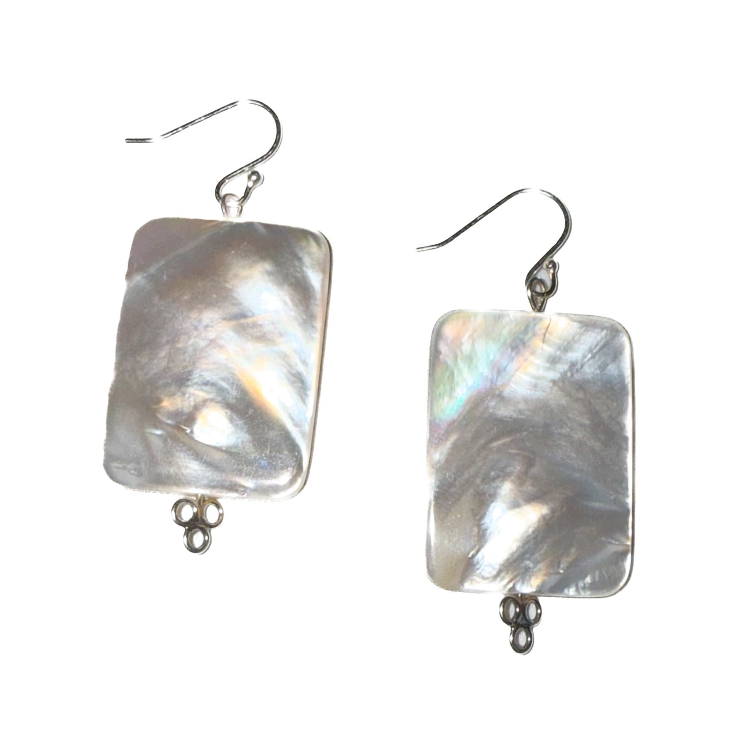 Sugar Bear Alaskan Treasure Earrings Mother of Pearl Rectangle