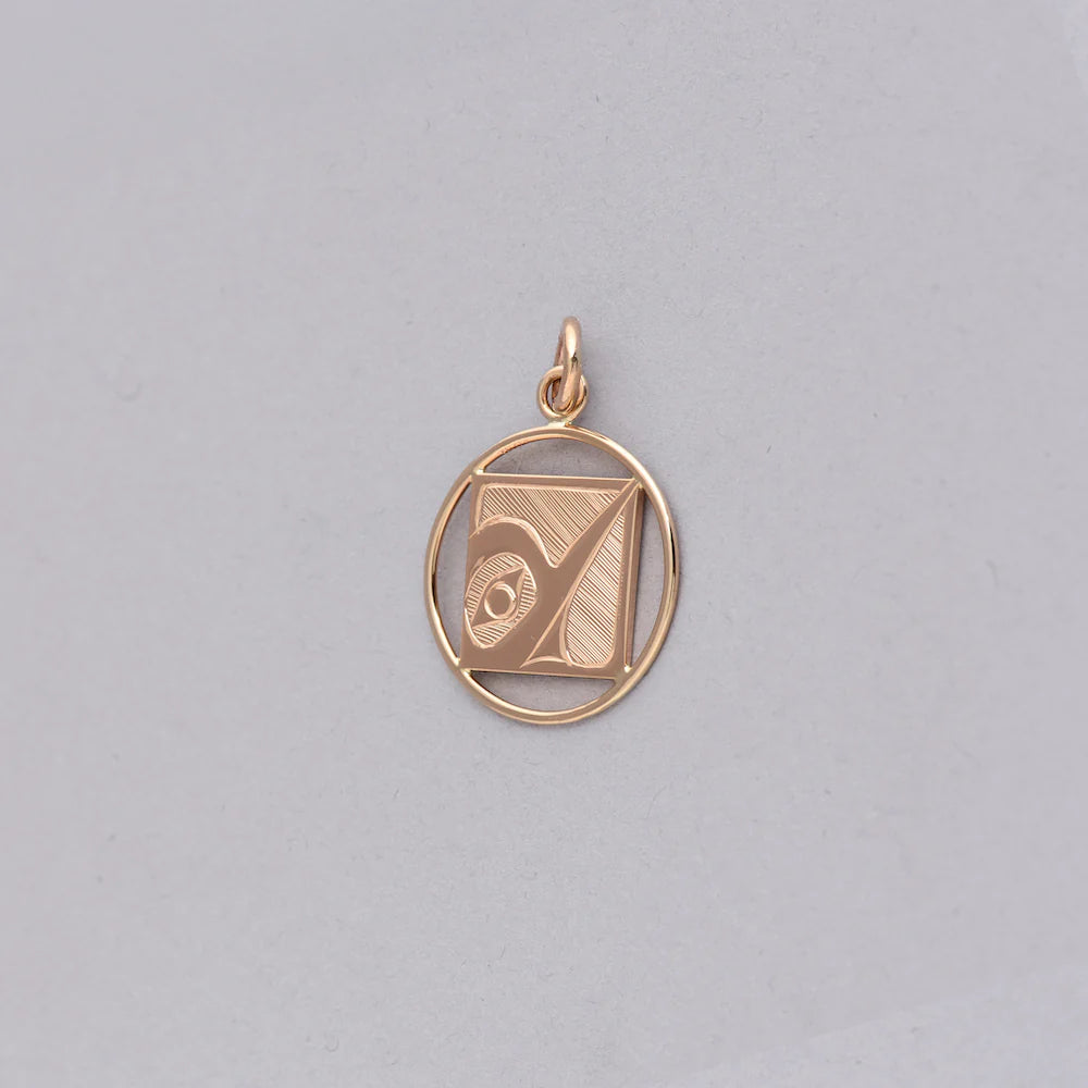 Hollie Bartlett Pendant 14k Gold - Hummingbird (Square)