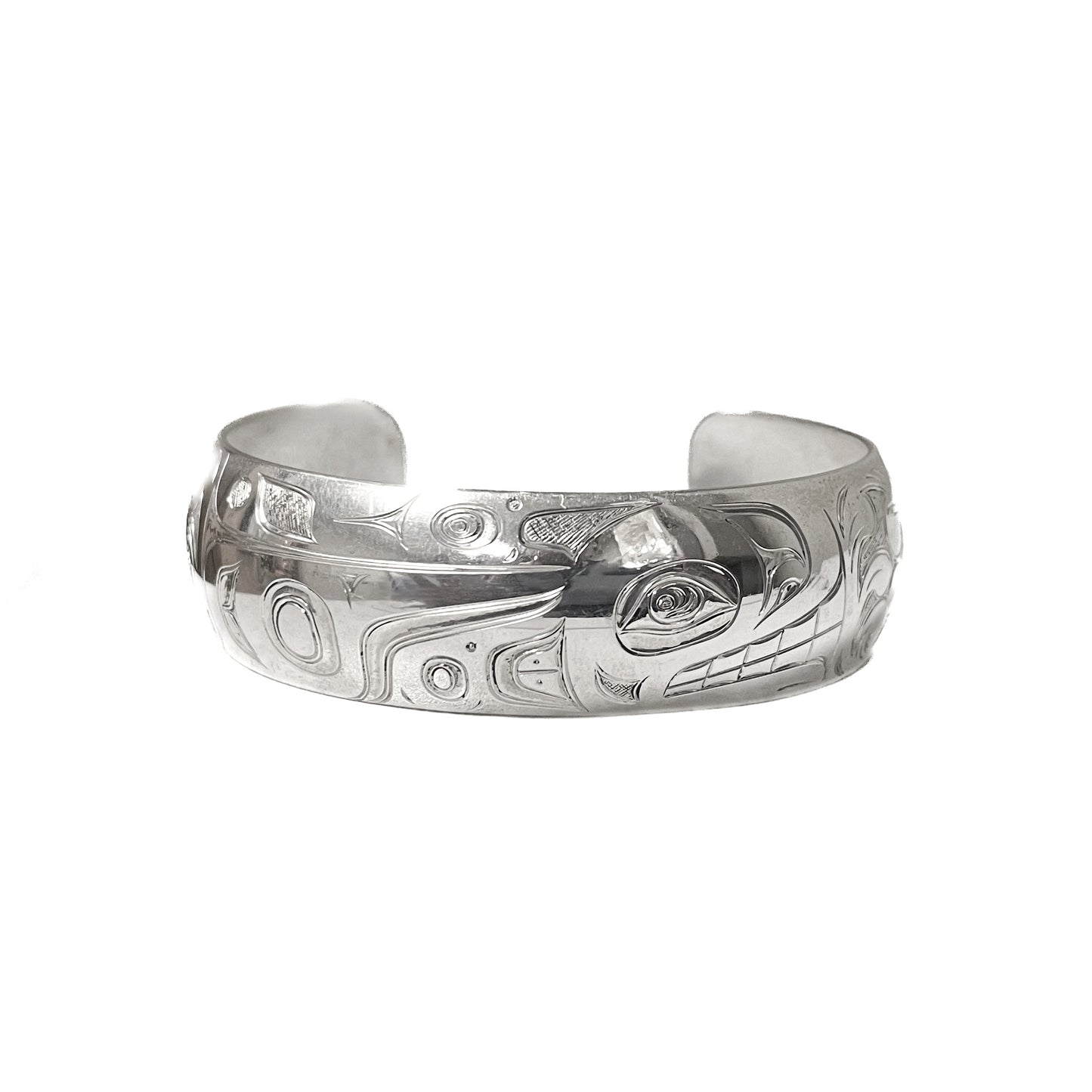 Nicholas Galanin Bracelet Silver 3/4" - Killer Whale