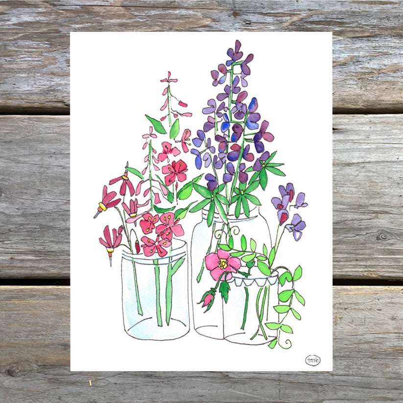 Art Card - Alaska BouquetWatercolor by Natasha Zahn Studios