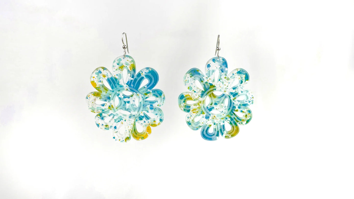 Trickster Co. Earrings - Flowers (Splatter Spruce)