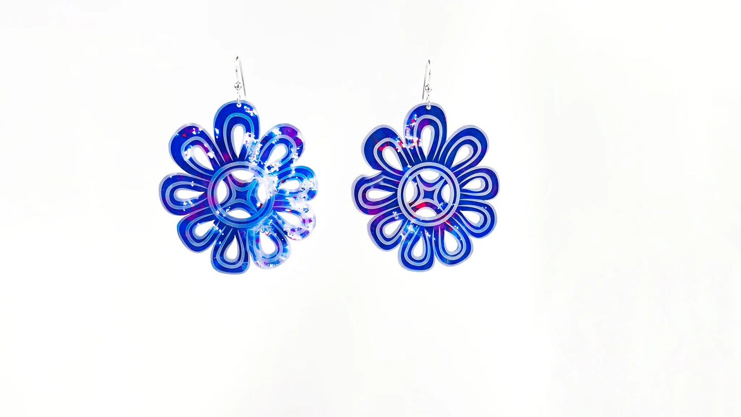 Trickster Co. Earrings - Flowers (Splatter Triple Berry)