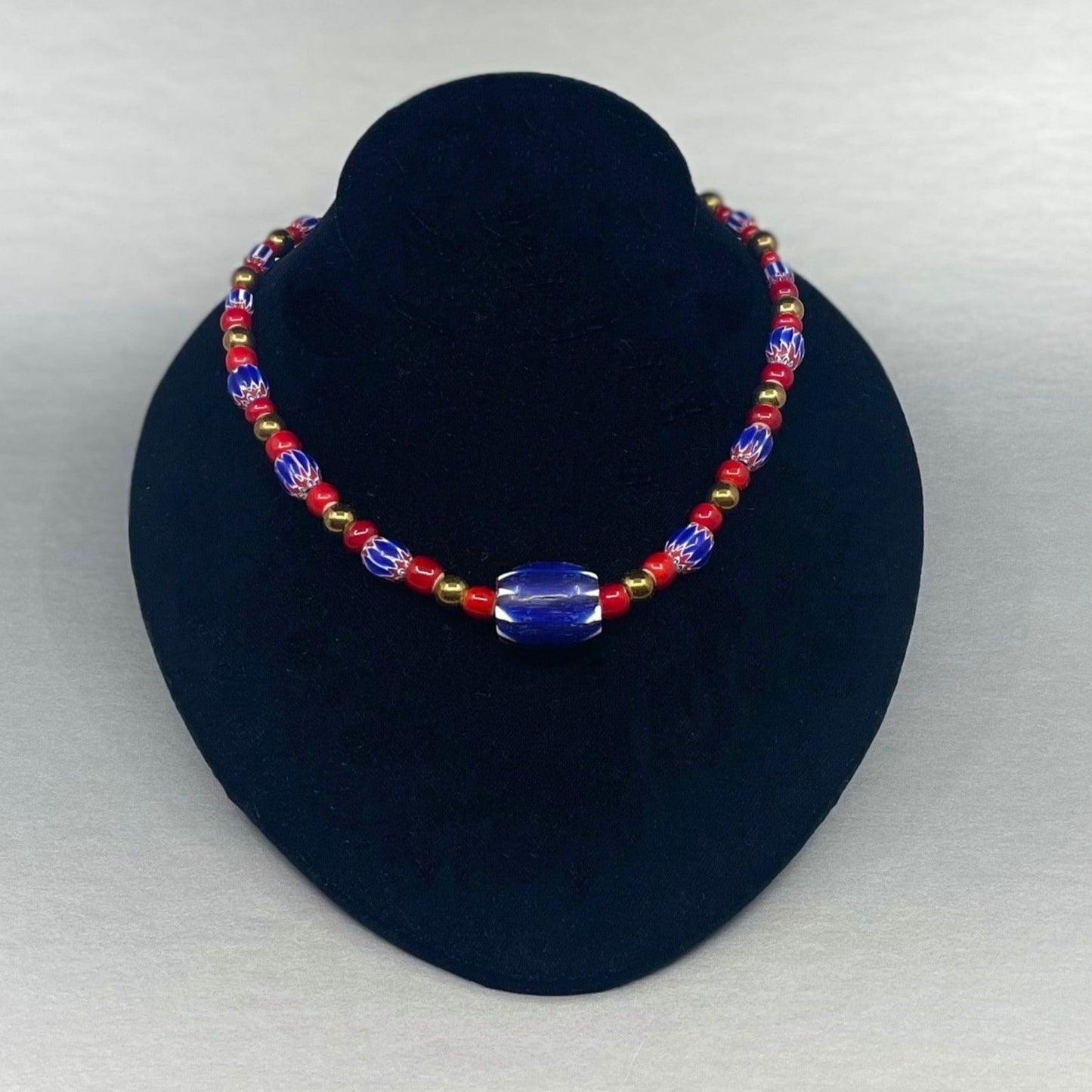 Carrie Dodson Necklace Chevron, White Heart, & Copper Beads