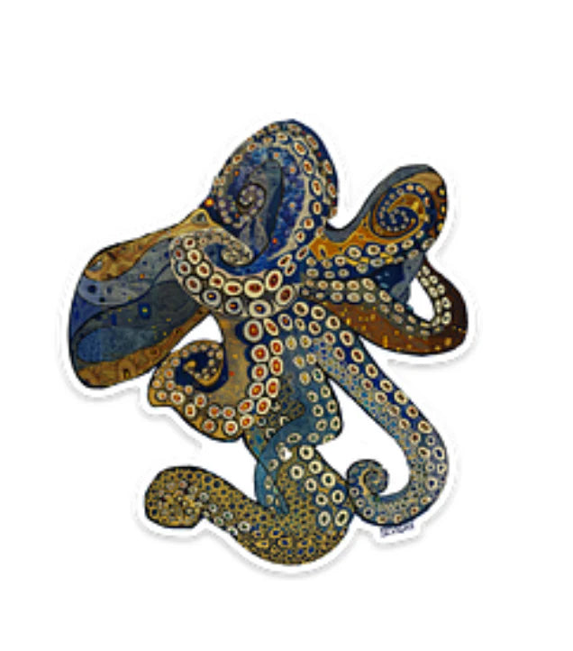 Tangled in Blue Sticker - Sevigny Studios
