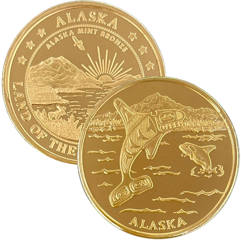 Totemic Orca Whale Medallion Bronze