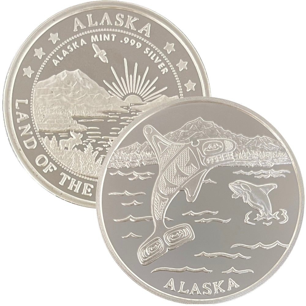 Totemic Orca Whale Medallion 1 oz Silver