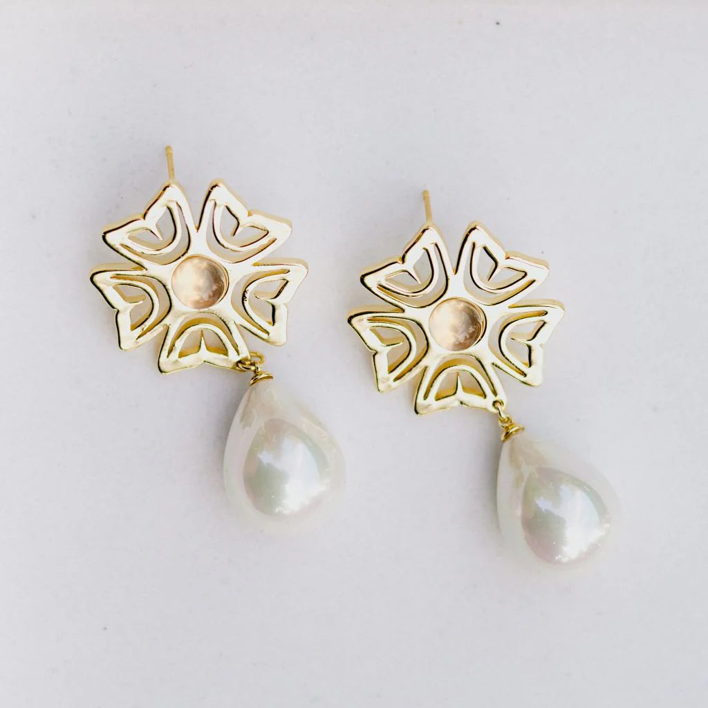 Wild Rose Sovereign Earrings - 14k Gold