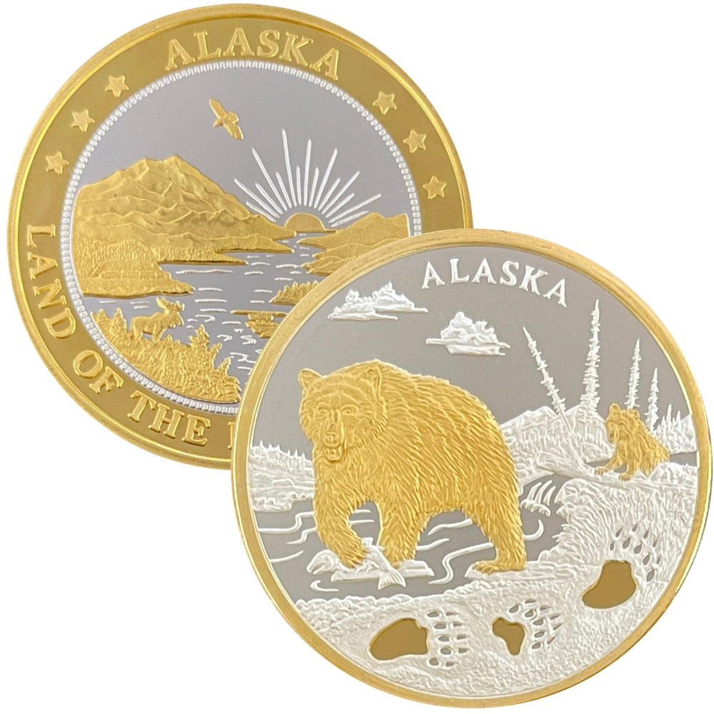 Bear Tracks Medallion 1 oz Double Sided Gold Relief