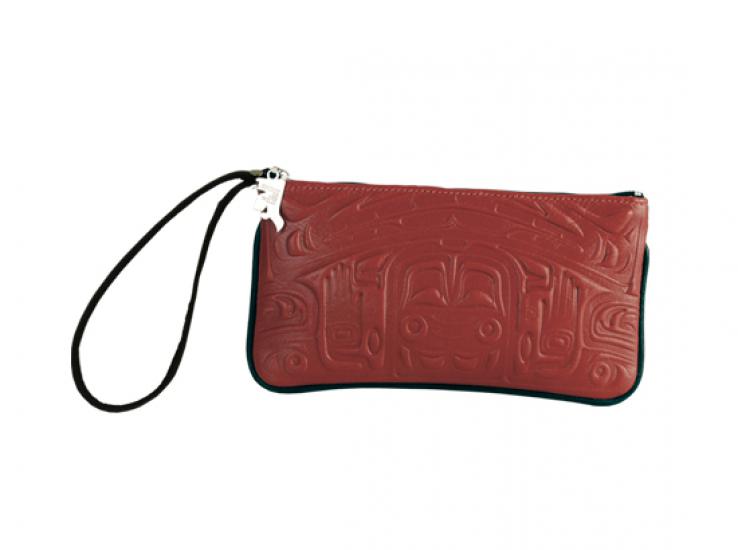 Embossed Wristlet Bear Box Design (Deerskin Leather)