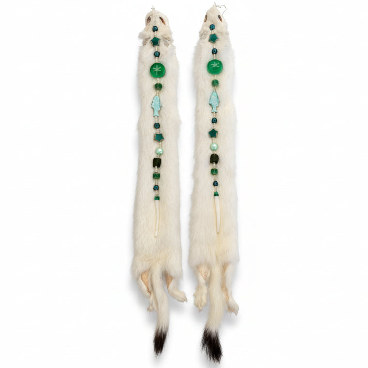 L'ook Beadwork Earrings Ermine with Beadwork