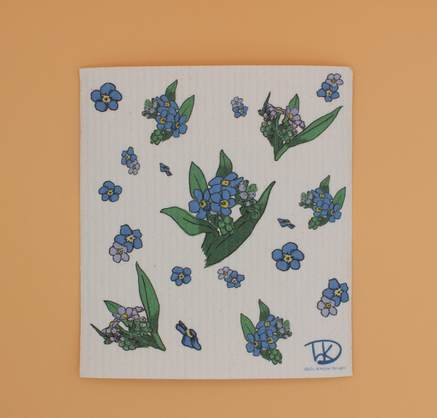 Swedish Dishcloth -Forget-Me-Not artwork by Alaskan Artist Hollis Kitchin (Copy)