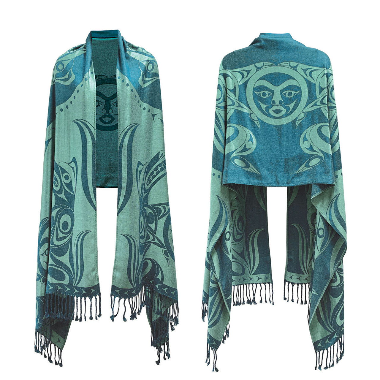 Shawl - Wolves and Full Moon