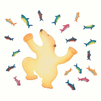 Surfacing Bear Art Card