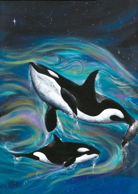 Killer Whales Art Card