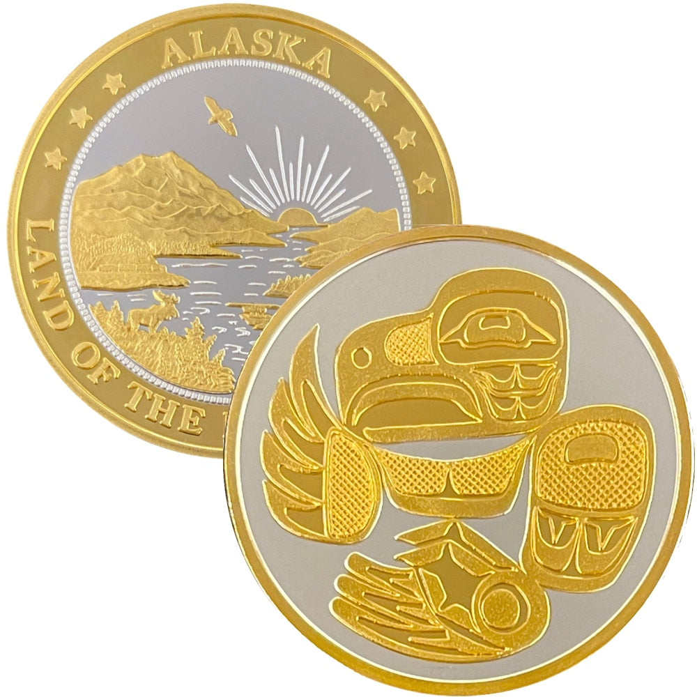 Totemic Eagle Medallion 1 oz Double Sided Gold Relief