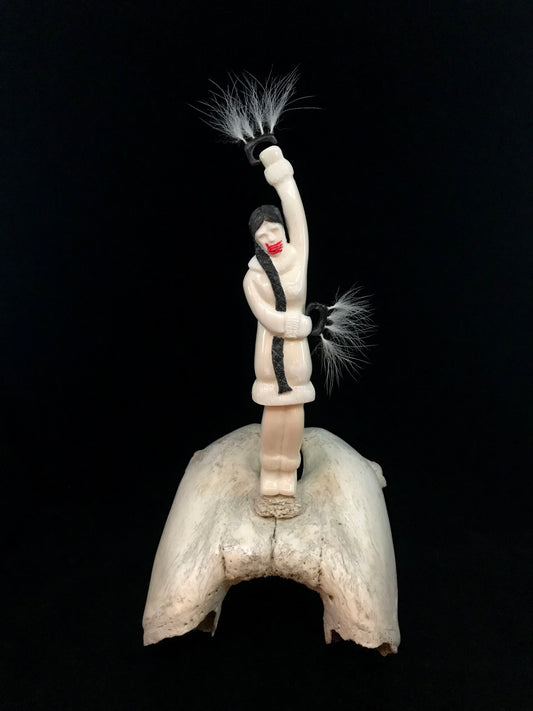 Robert McCoy-Apangalook Ivory Sculpture Dancing MMIWG2S