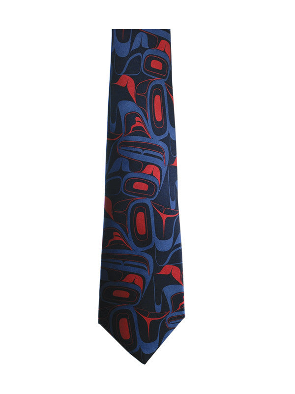 Tie - Silk, Eagle, Red & Navy