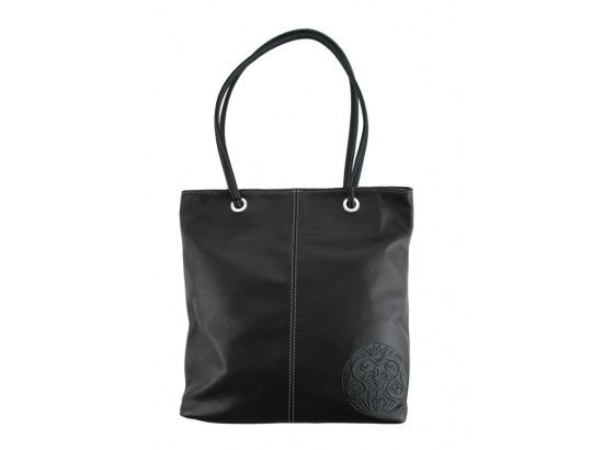 Embossed Genuine Leather Tote Bag Eagle or Raven