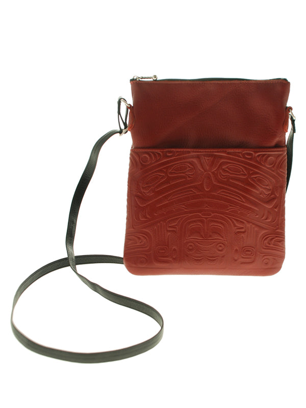 deerskin leather backpack Embossed Leather Solo Bag Bear Box (Deerskin) – Sealaska Heritage Store
