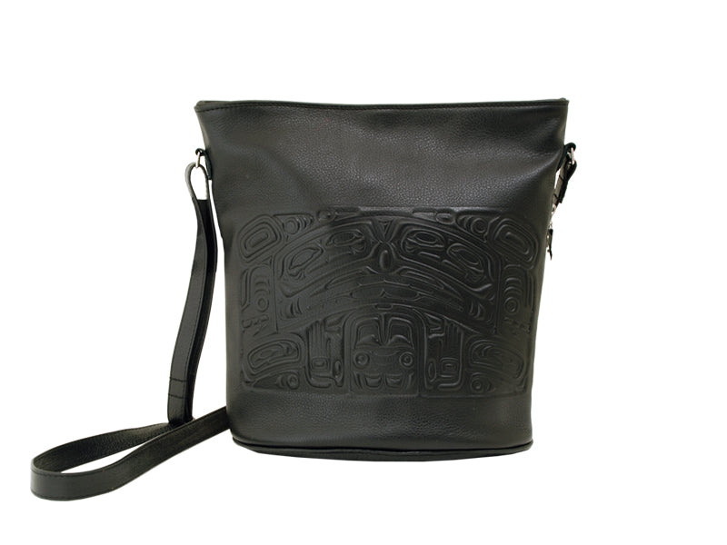 Embossed Leather Purse with Side Zipper Bear Box