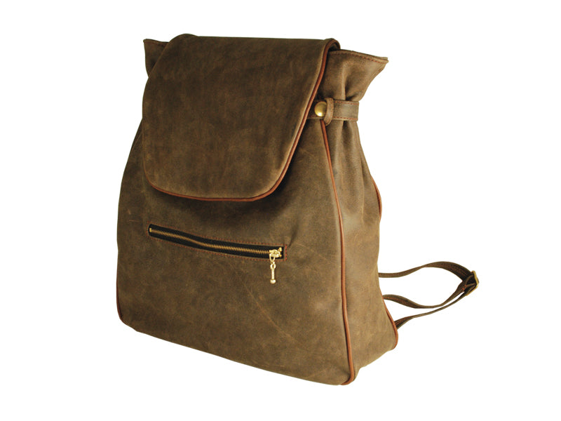 distressed leather brown backpack Backpack
