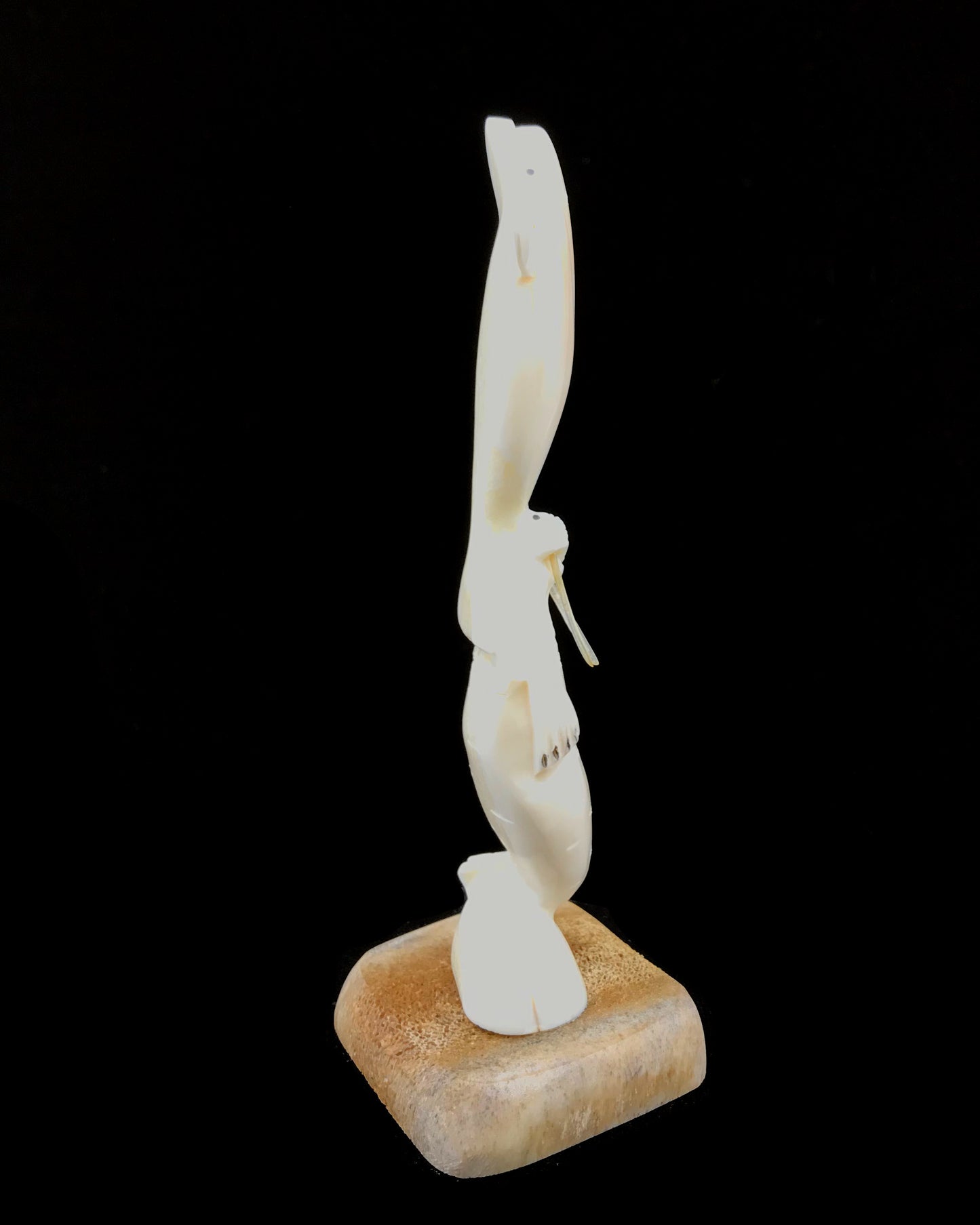 Utuqsiq 6” Ivory Walrus & Whale Totems