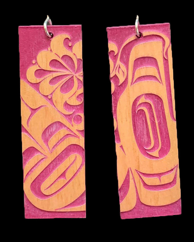Trickster Co. Earrings Raven & Lotus (Magenta)