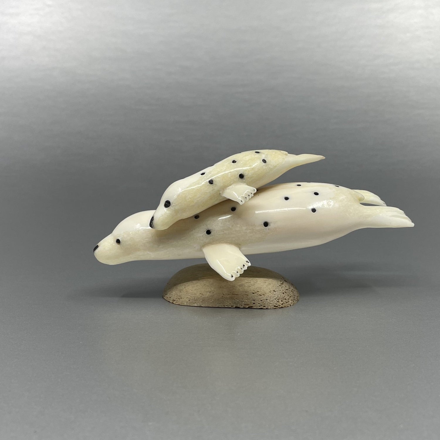 Ivory mama and baby seal
