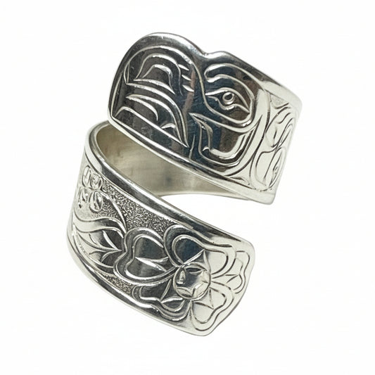 Tammy Owens Wrap Ring Silver - Eagle & Forget Me Nots