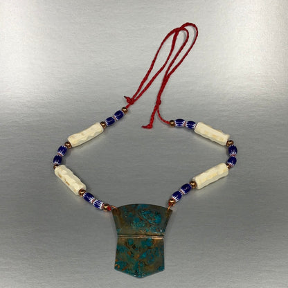 Pendant - Dodson: Tinaa, Copper, Trade Beads