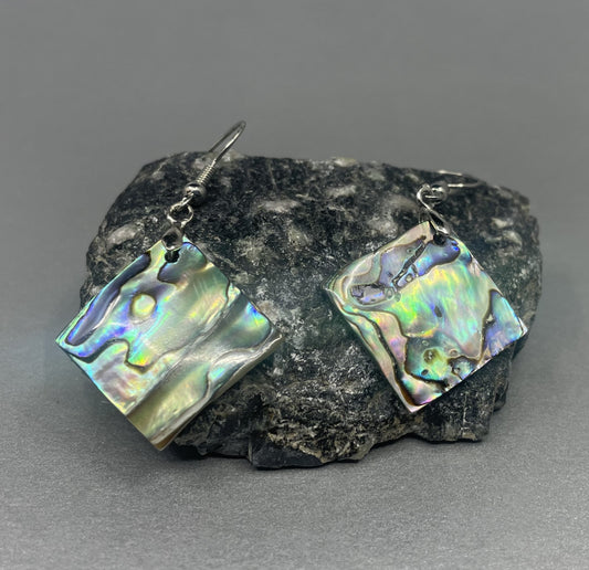 Cedar House 3/4" Diamond Abalone Earrings