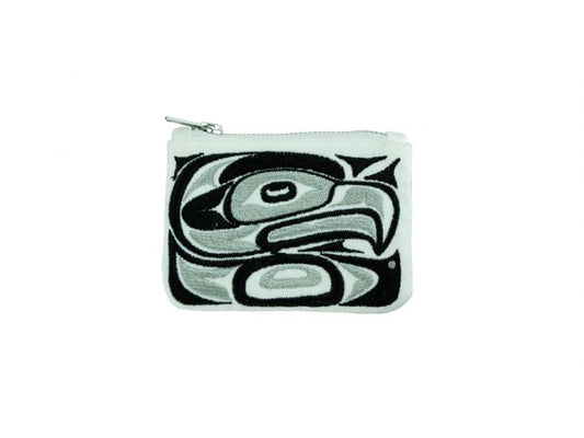 Coin Purse - Embroidered Eagle Design by Squamish Artist Anthony Joseph LG