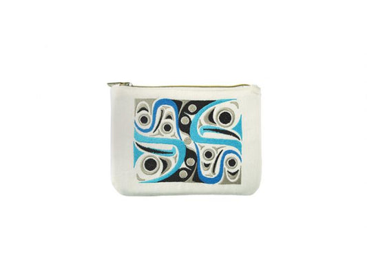 Coin Purse - Embroidered Salmon Design by Jim Charlie